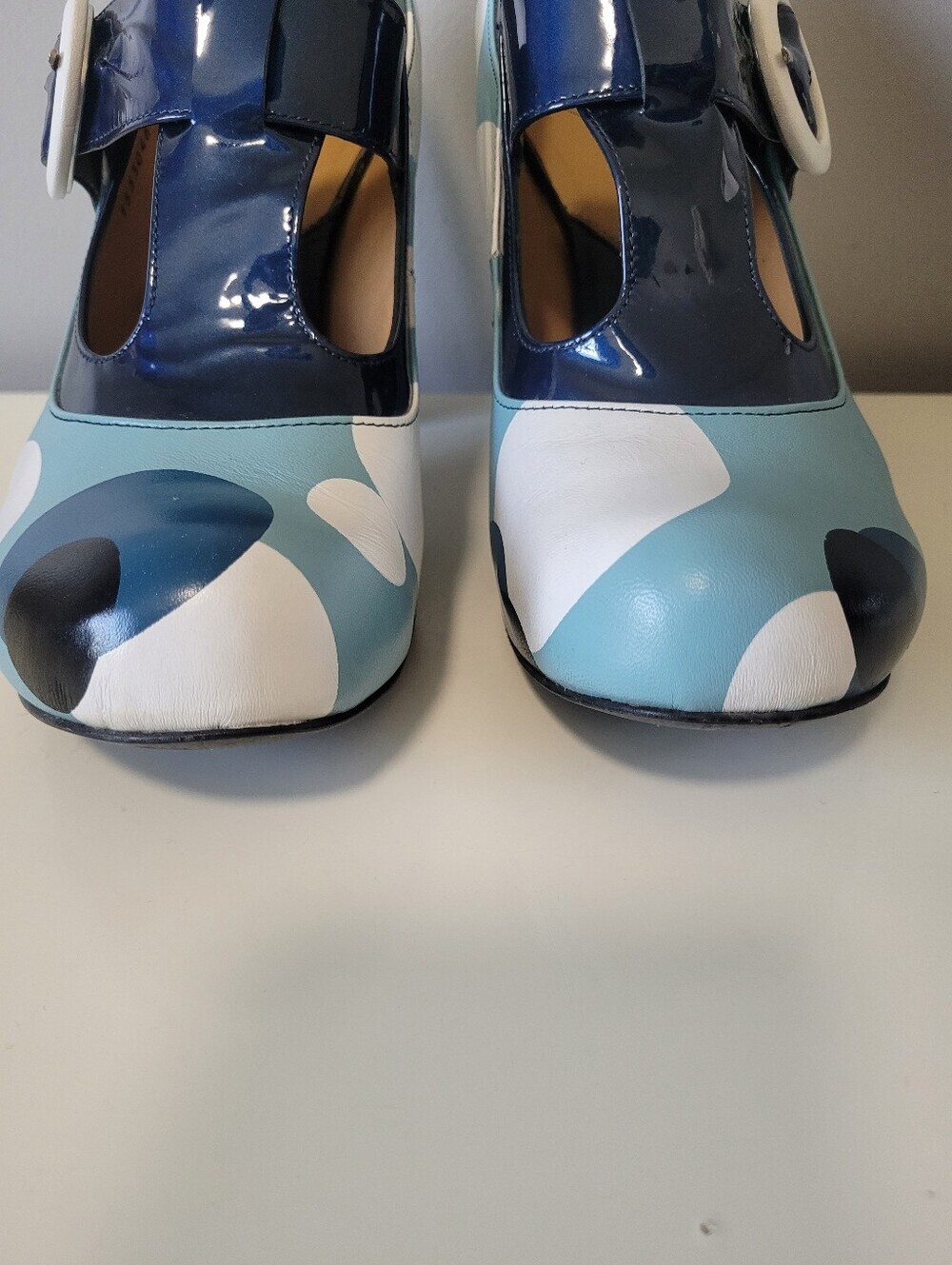 Fluevog Views Arbus Leather T-Strap Heels, Size 8 - Picture 3 of 12